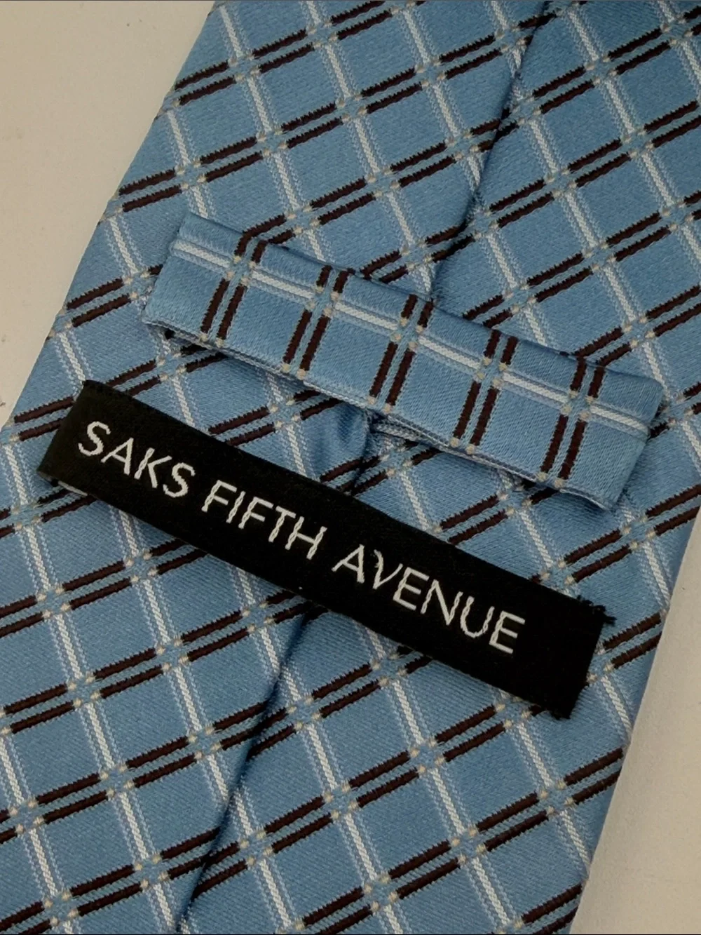 Said Fifth Avenue Light Blue Plaid Men's Tie